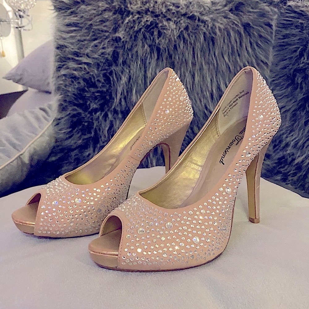 Embellished Sparkly PeepToe Heels